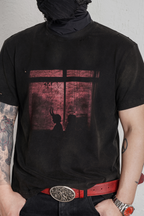 UNDERWATER Washed Distressed Graphic T-Shirt