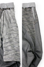 RELABEL Detachable Striped Drape Ruched Oversized Shorts Gray