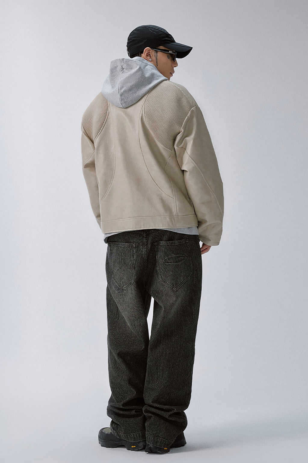 F2CE Retro Corduroy Logo Embroidery Straight-Leg Jeans