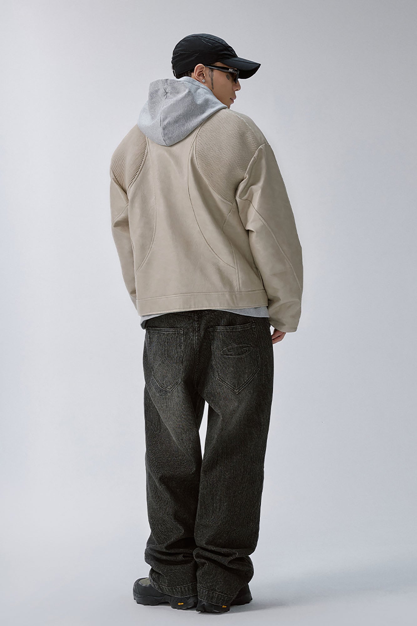 F2CE Retro Corduroy Logo Embroidery Straight-Leg Jeans