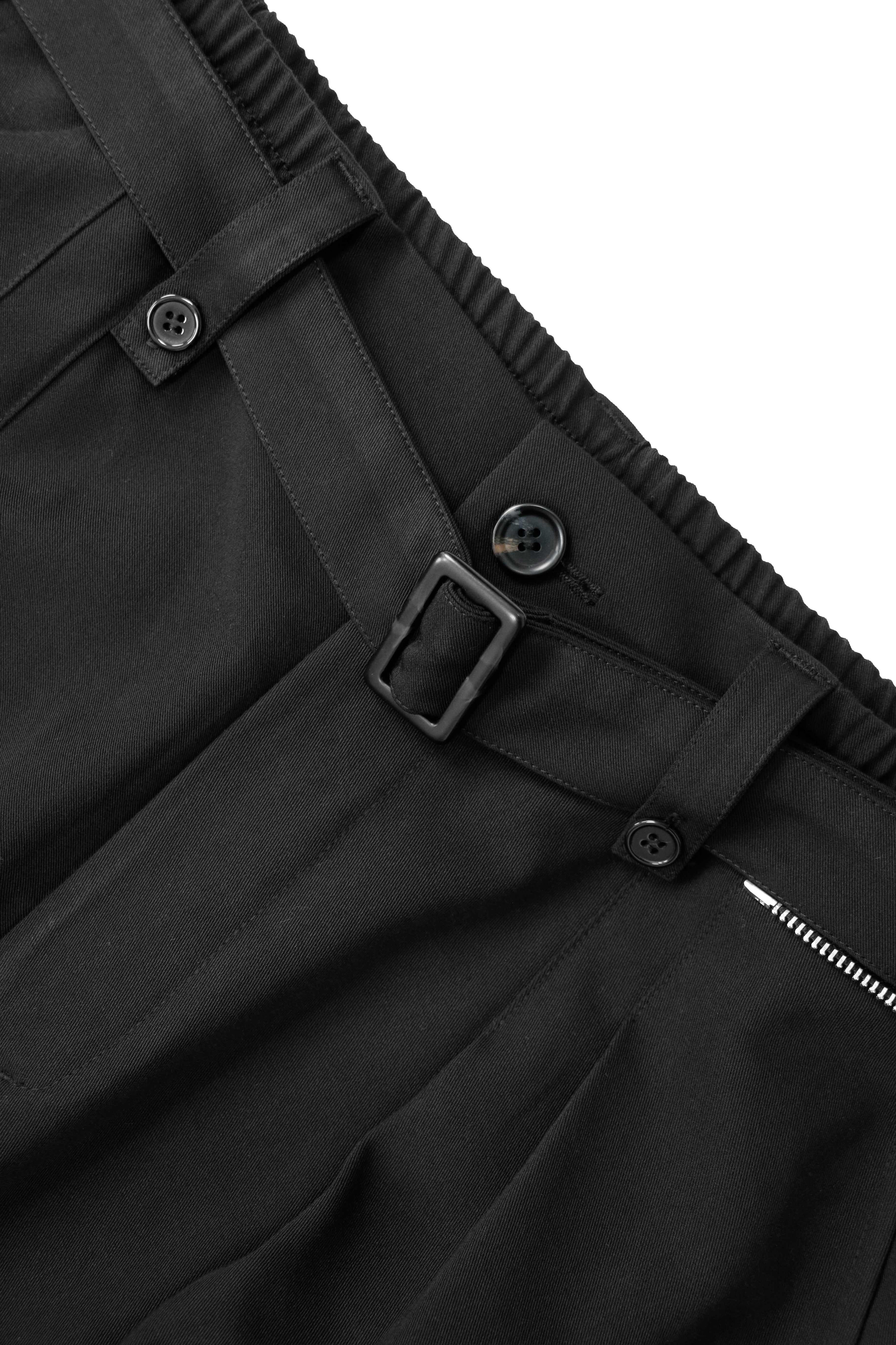 RELABEL Wool-Blend Pleated Draped Wide-Leg Pants Black