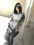 ESAIAS Washed Leopard Graphic T-Shirt