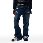 CYCYCY Retro Washed Distressed Flared Jeans