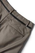 RELABEL Pinstriped Detachable-Scarf Oversized Pants Brown