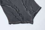 CLP Distressed Raw-Seam Paneled Long-Sleeve Tee