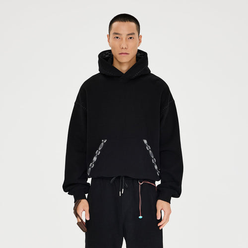 CATSSTAC Totem-Trimmed Kangaroo Pocket Hoodie