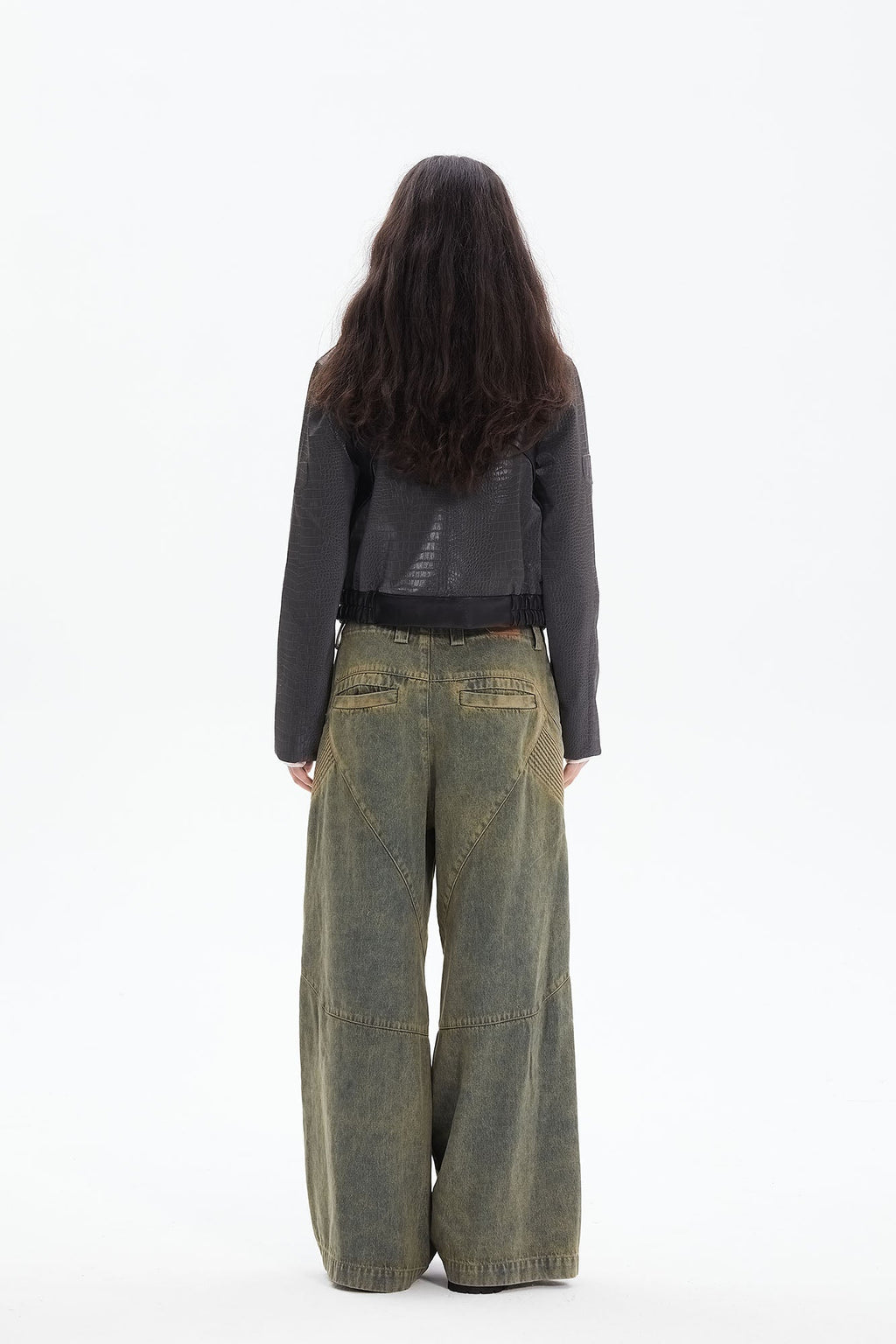 ERROR CODE ROBOT Heavy Wash Paneled Straight-Leg Jeans