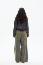 ERROR CODE ROBOT Heavy Wash Paneled Straight-Leg Jeans