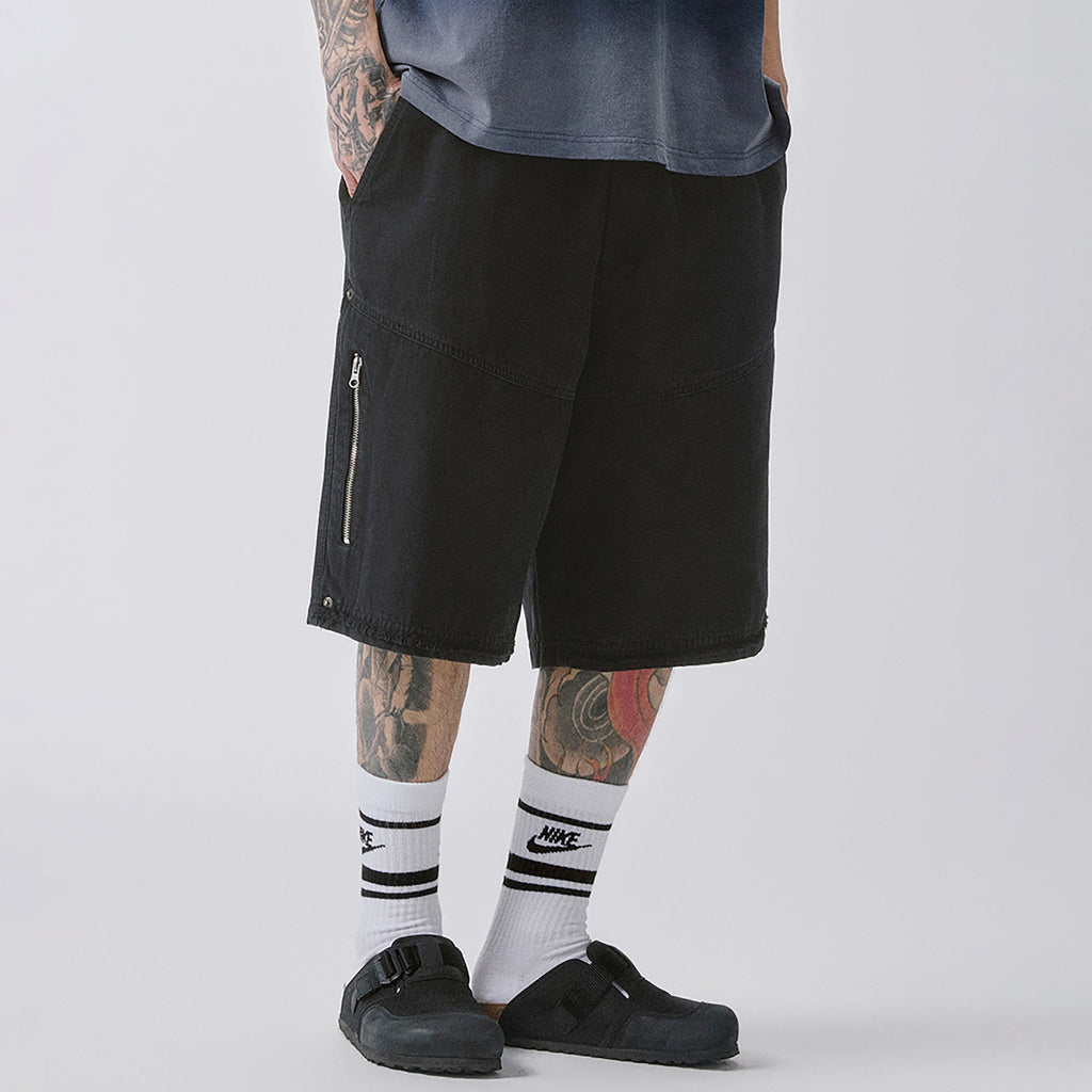 F2CE Raw-Edge Straight-Leg Shorts