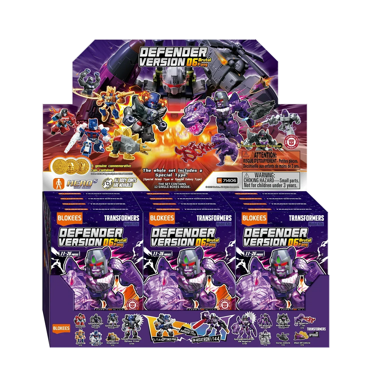 Blokees Transformers Model Kits Defender Version #06 Brutal Fang Mystery Box Trading Figure Set of 12