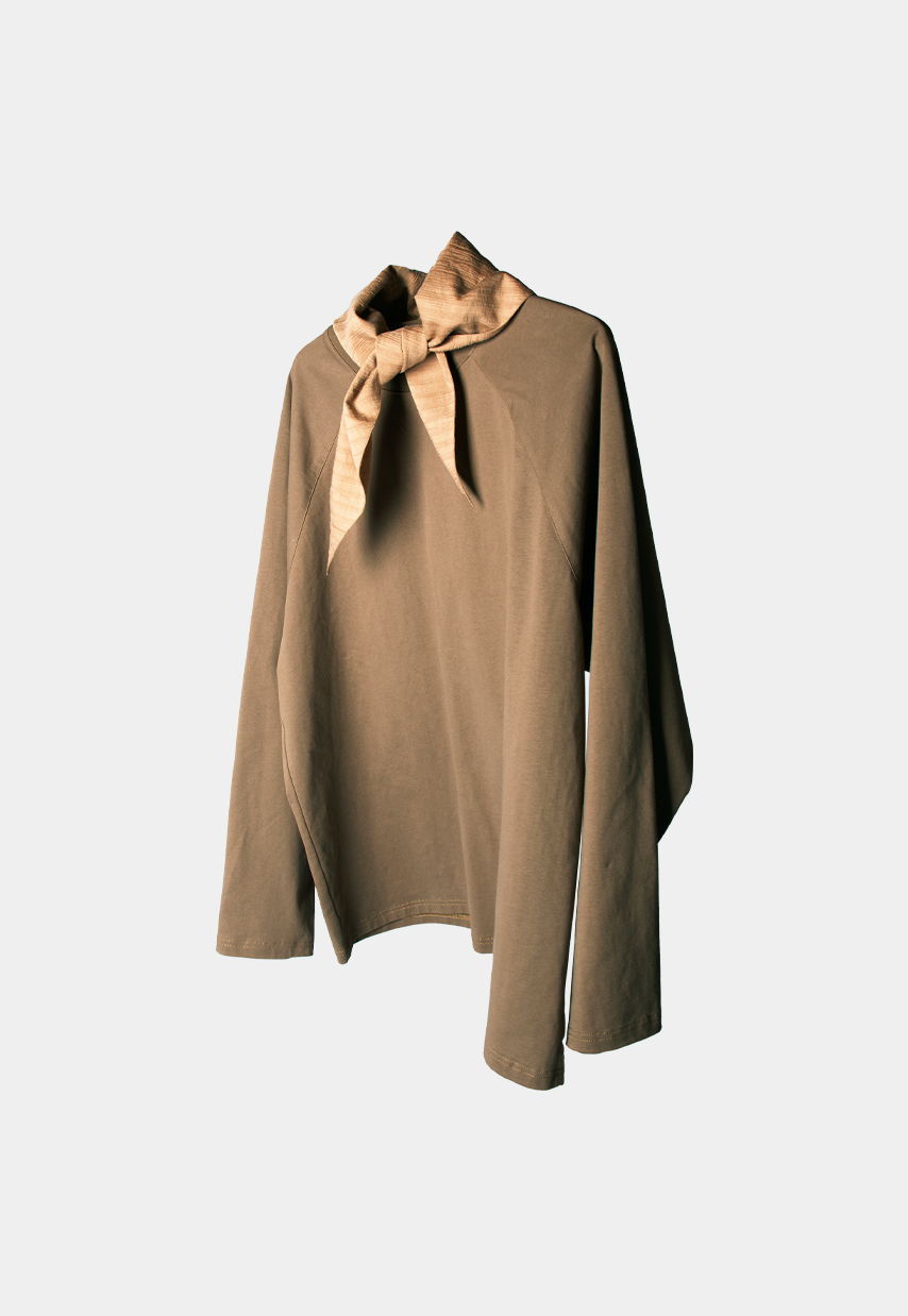 RELABEL Deconstructed Scarf Long-Sleeve Tee