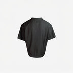 SSIN7 Satin Spliced V-Neck Half Shirt