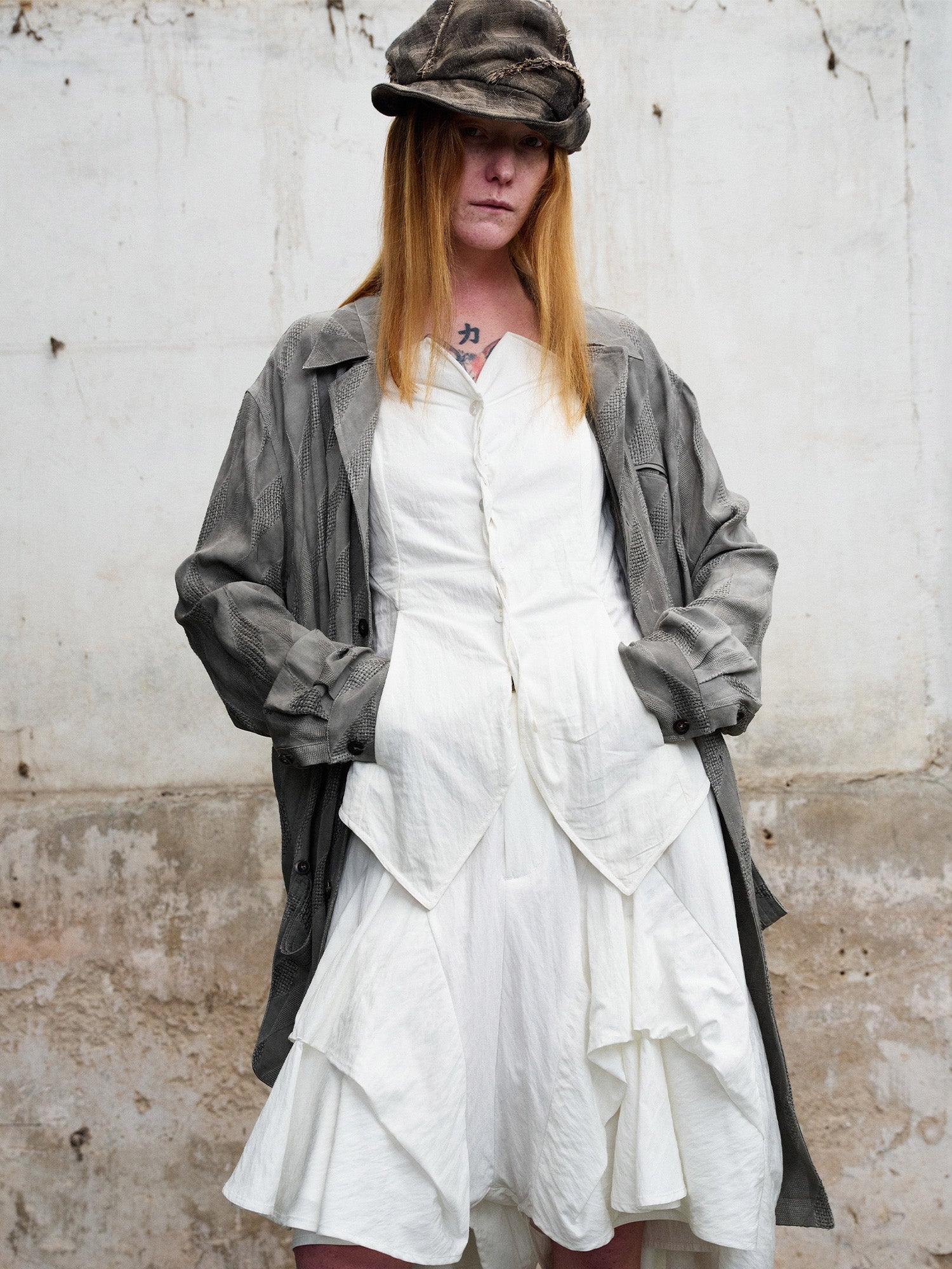 ILNya Nieternite Nifutur Layered Asymmetrical Skort White