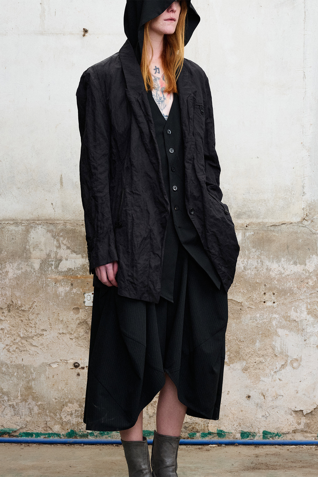 ILNya Nieternite Nifutur Pinstripe Balloon Skort Pants