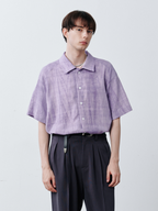 GRAINMUSTARD Crinkled Linen-Cotton Half Shirt