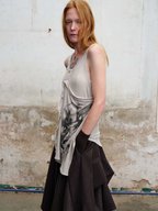 ILNya Nieternite Nifutur Deconstructed Graphic Knit Tank Top Gray