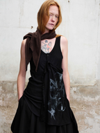 ILNya Nieternite Nifutur Deconstructed Graphic Knit Tank Top Black