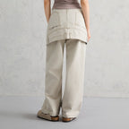 ORGANIC EMOTION Classic Washed Detachable Waist Cape Jeans