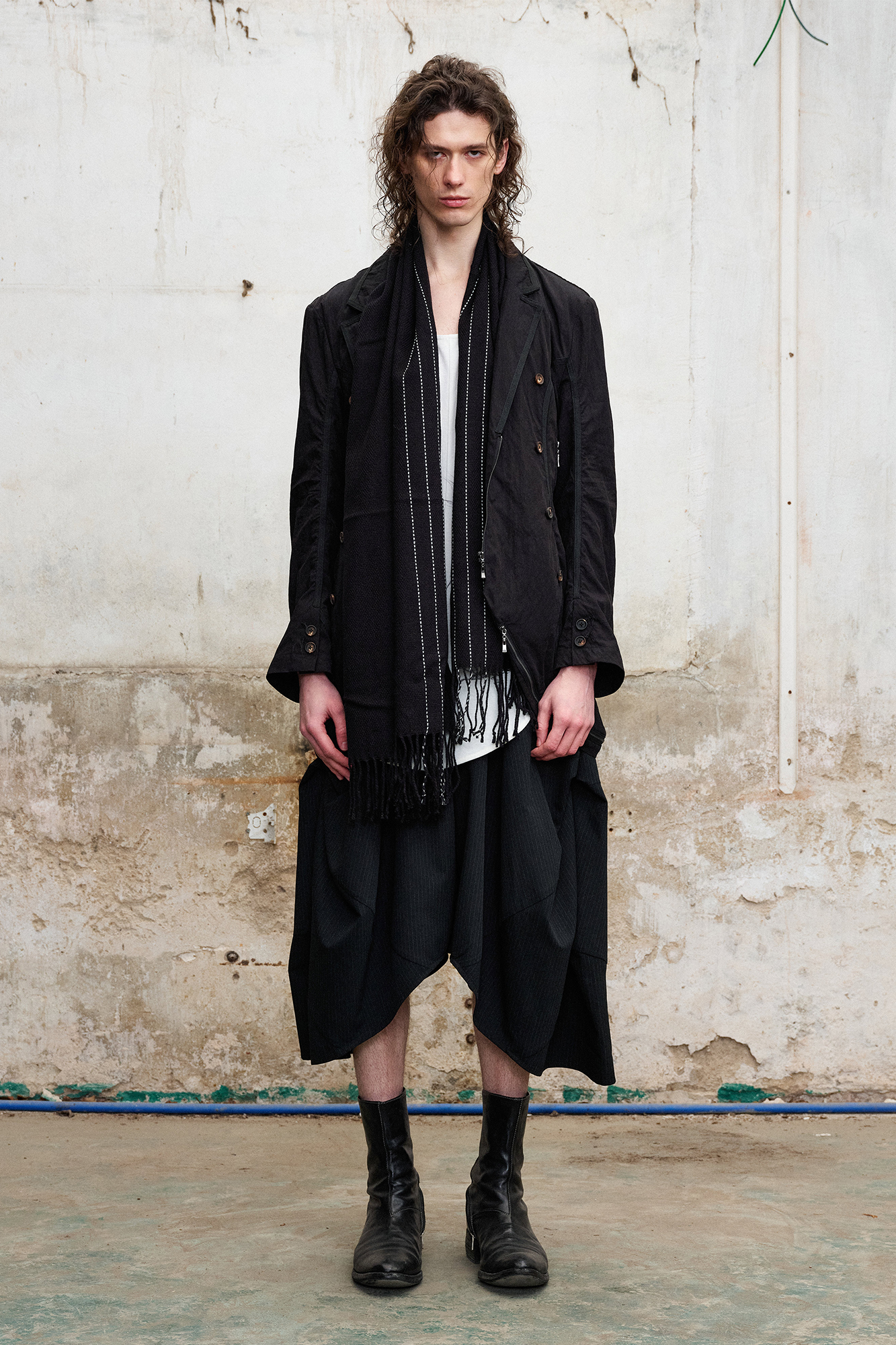 ILNya Nieternite Nifutur Pinstripe Balloon Skort Pants