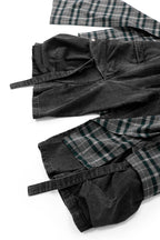 RELABEL Detachable Plaid Drape Oversized Denim Shorts
