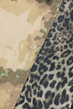 RELABEL Detachable Scarf Camo Leopard Panel Oversized Shorts