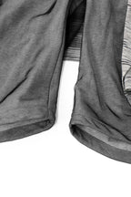 RELABEL Detachable Striped Drape Ruched Oversized Shorts Gray