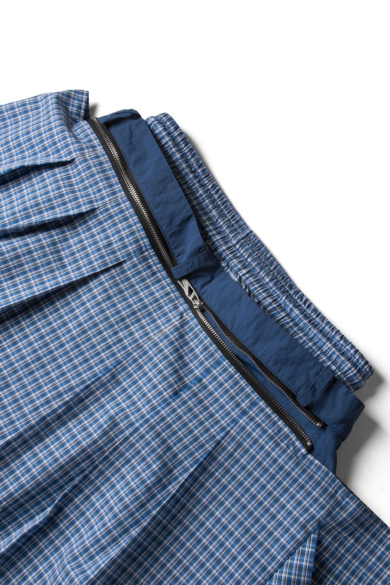 RELABEL Drawstring Layered Double-Waistband Parachute Pants Blue