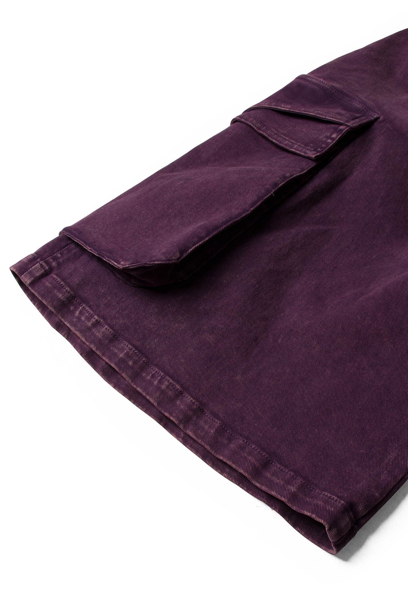 RELABEL Detachable Scarf Washed Multi-Pocket Wide-Leg Shorts