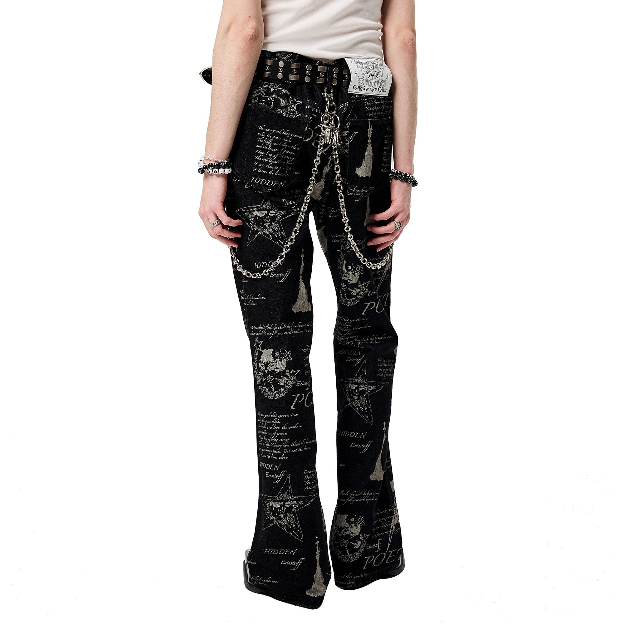 CYCYCY Punk Washed Graffiti Jeans