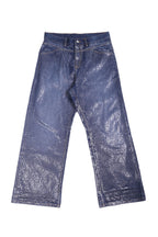 TRECLUB Iridescent Scale Wide-Leg Jeans