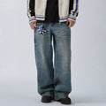 F2CE Double Waistband Washed Wide-Leg Jeans