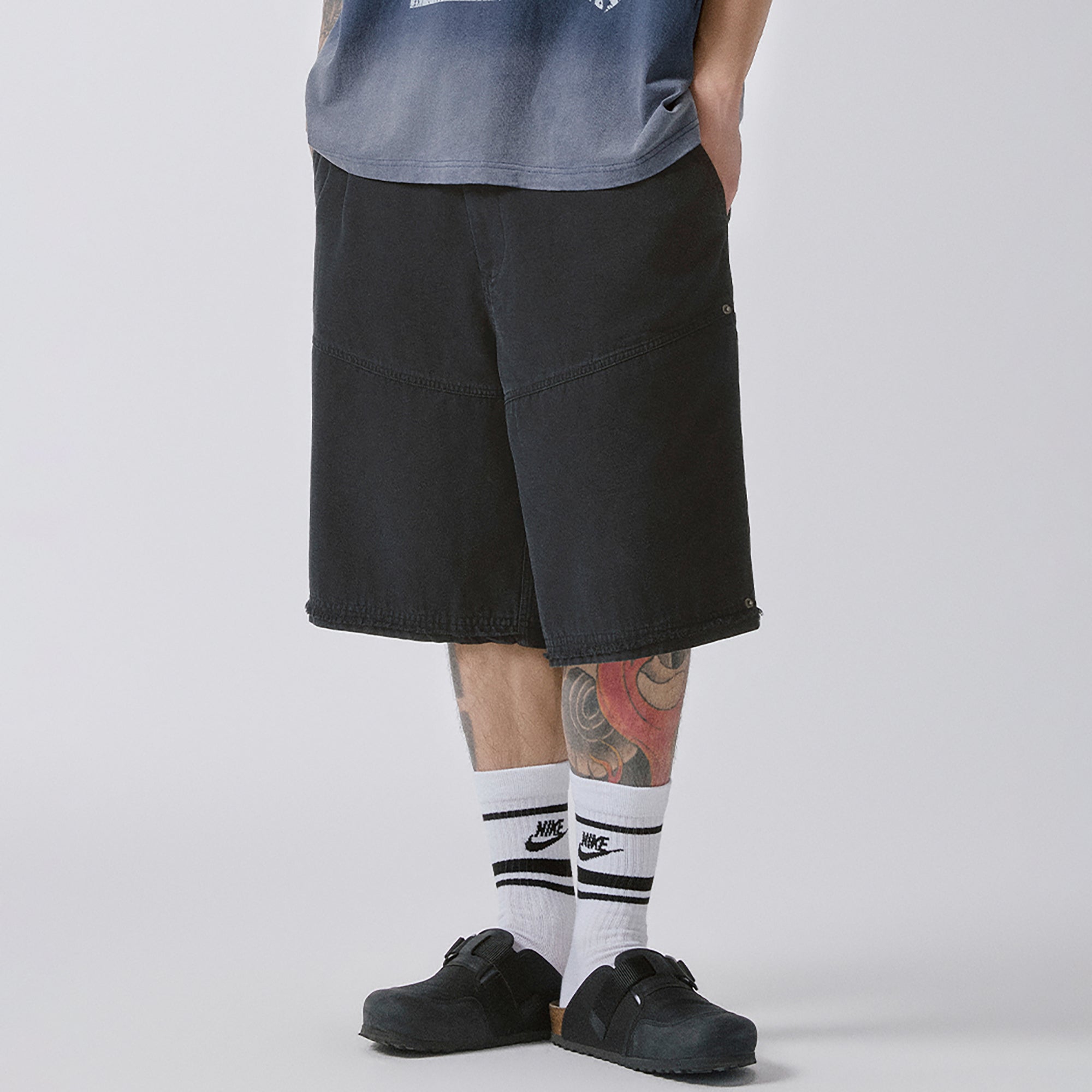 F2CE Raw-Edge Straight-Leg Shorts