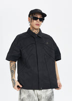 F2CE Spliced Metal Logo Half Shirt