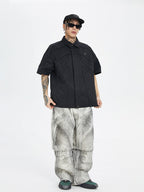 F2CE Spliced Metal Logo Half Shirt