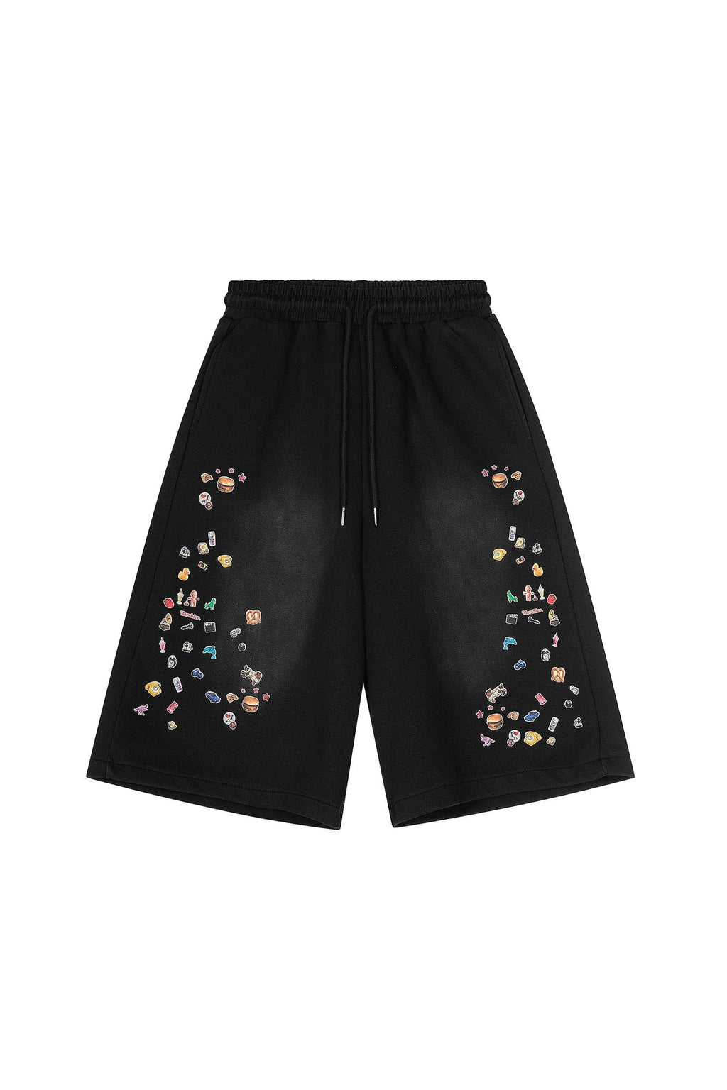CLP Washed Stickers Drawstring Shorts