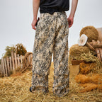 OIPWORD Retro Leopard Detachable Panel Cargo Jeans