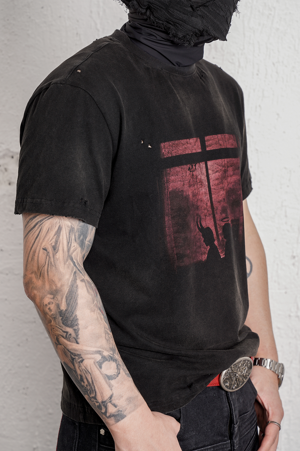 UNDERWATER Washed Distressed Graphic T-Shirt