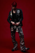 CYCYCY Full-Print Script Flared Jeans