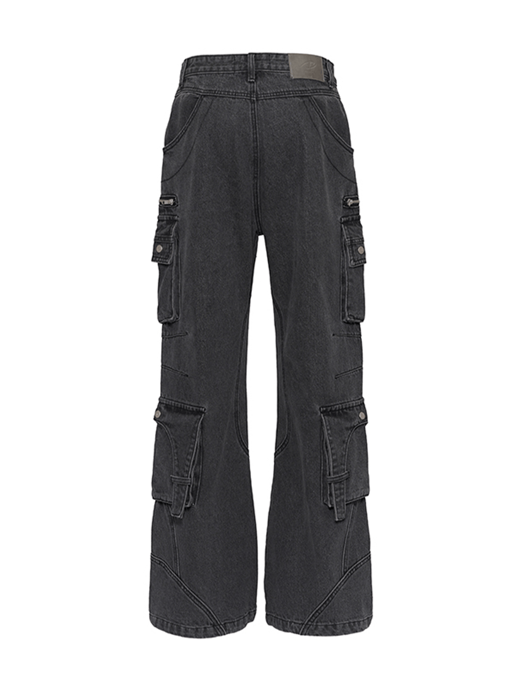 CATSSTAC Washed Multi-Pocket Utility Straight-Leg Jeans