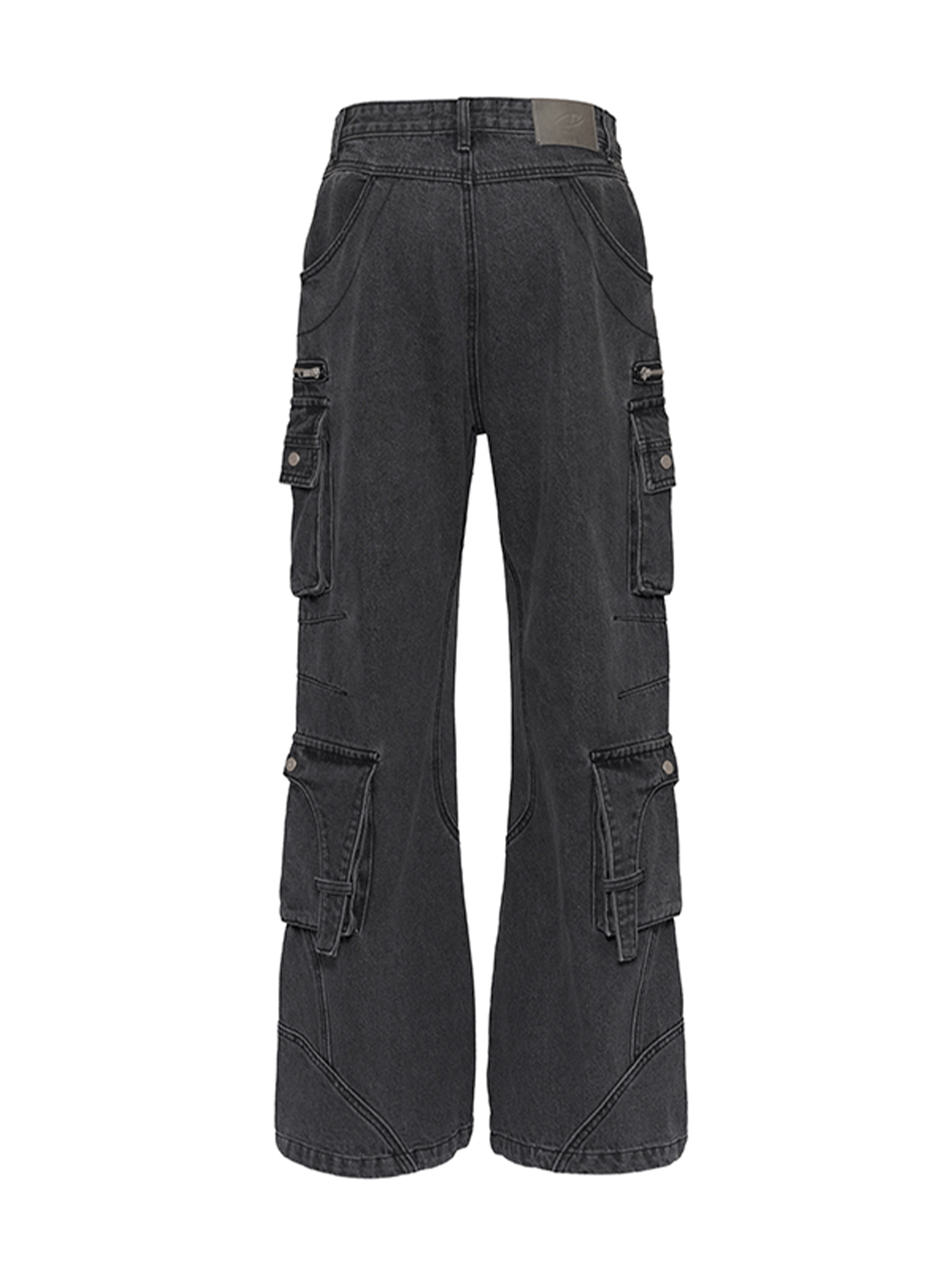 CATSSTAC Washed Multi-Pocket Utility Straight-Leg Jeans