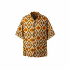ME DA IGUAL Geometric Full-Print Button-Up Half Shirt
