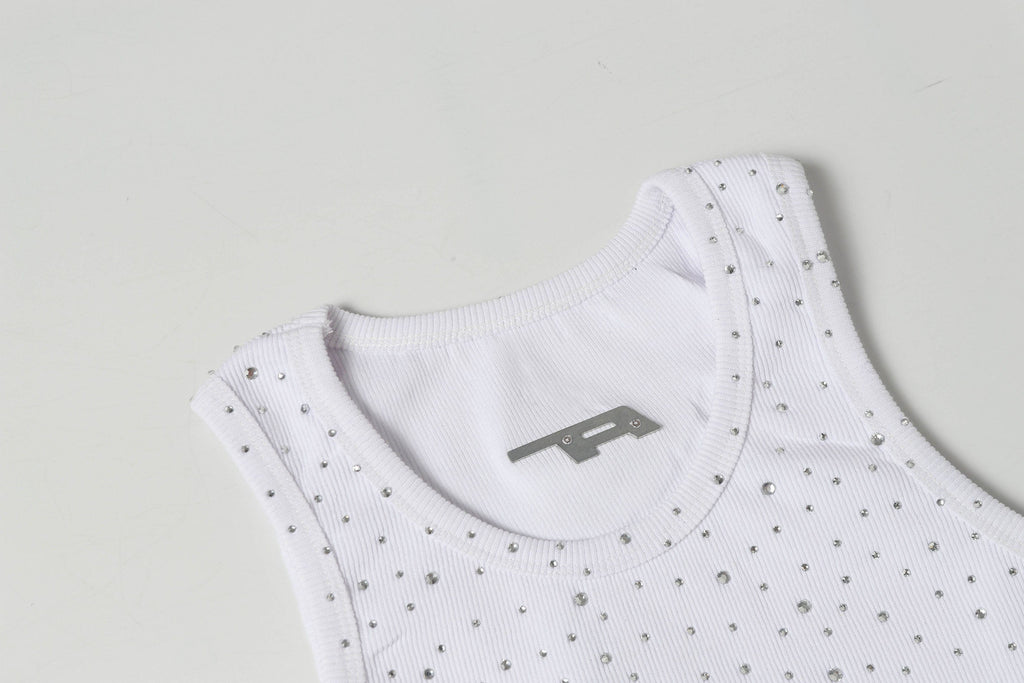 CLP Sparkle Diamond Ribbed Tank Top
