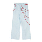 CLP Charm Graphic Striped Drawstring Pants