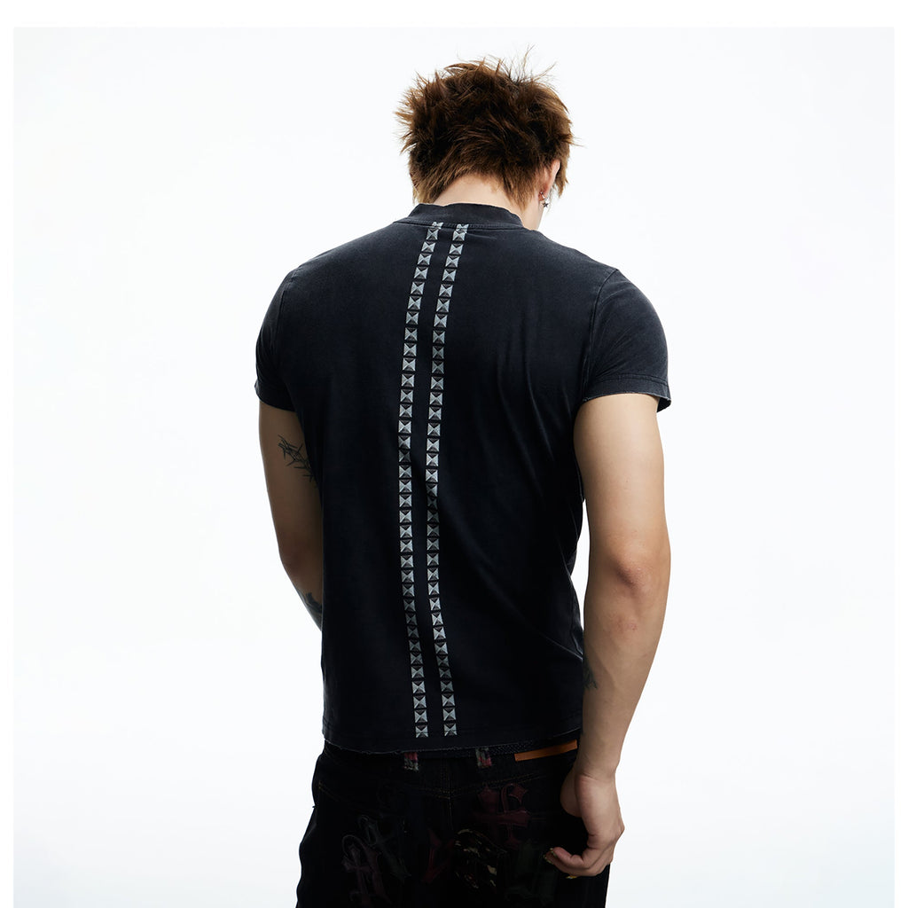 DND4DES Punk Stud Lips Print T-Shirt