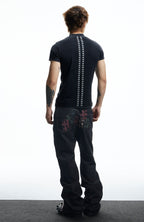 DND4DES Gothic Camo Patchwork Raw Denim Pants