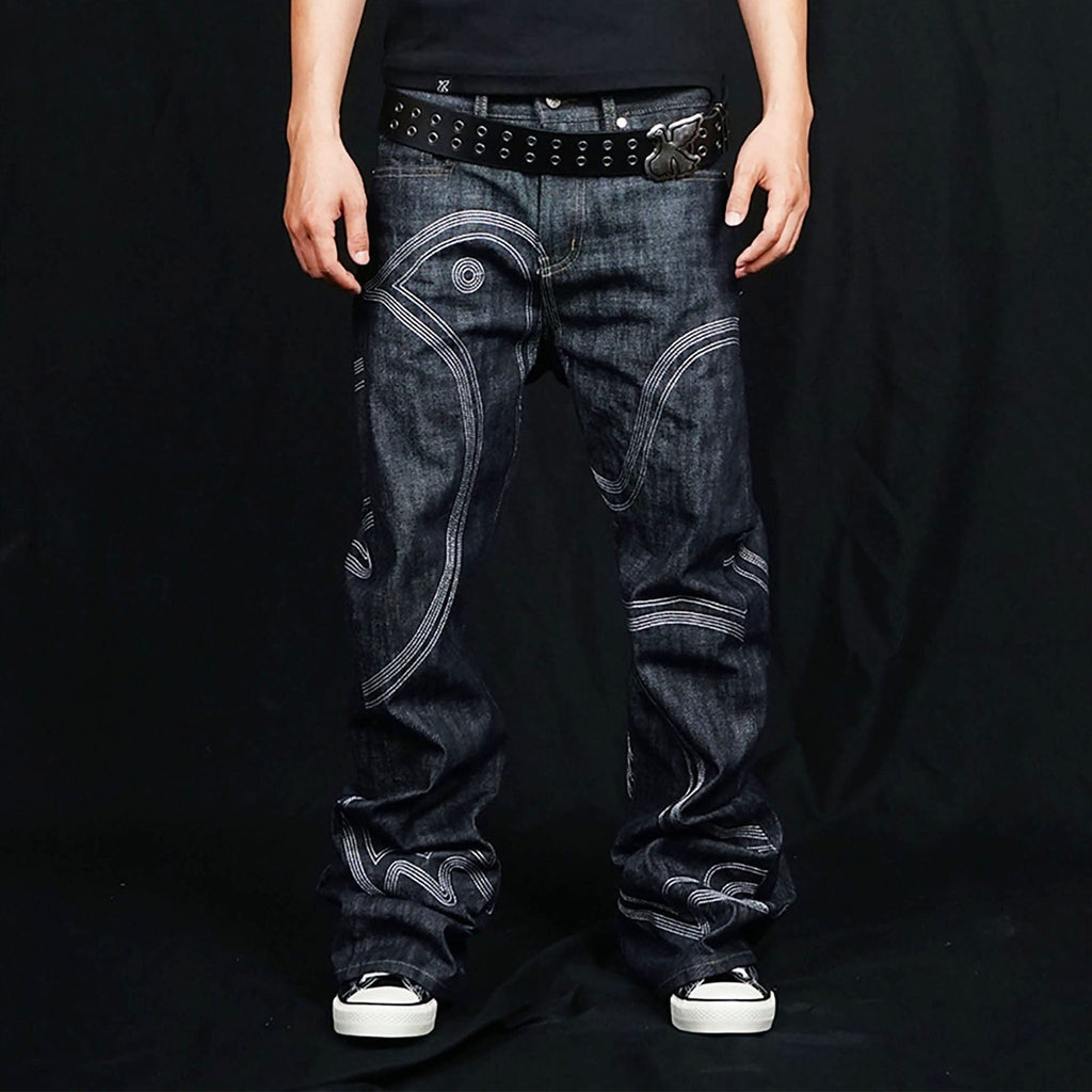 VINKID Embroidered Dove Stitched Selvedge Jeans