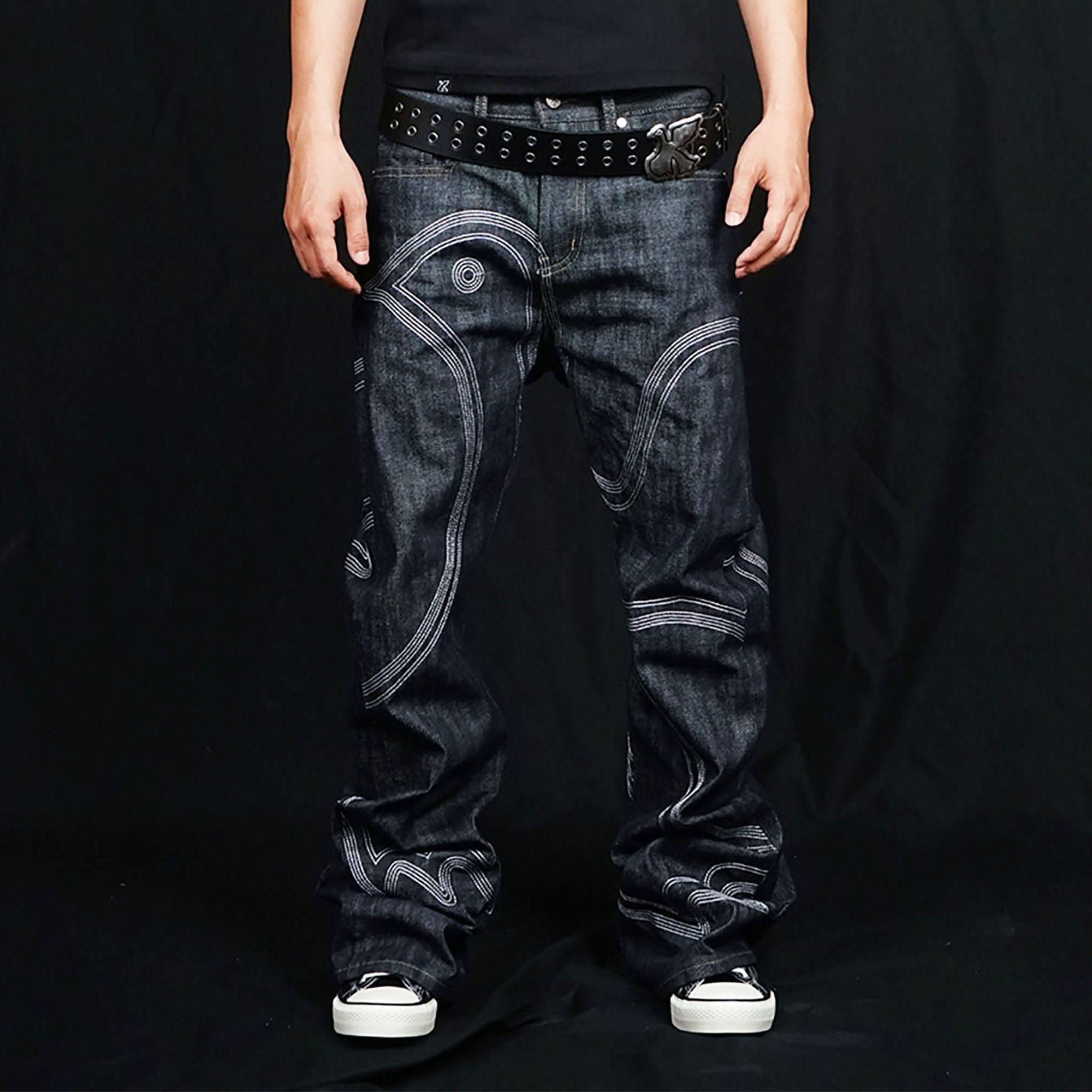 VINKID Embroidered Dove Stitched Selvedge Jeans