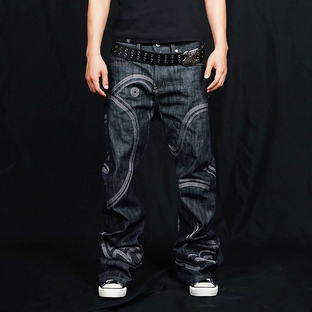 VINKID Embroidered Dove Stitched Selvedge Jeans