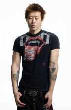 DND4DES Punk Stud Lips Print T-Shirt
