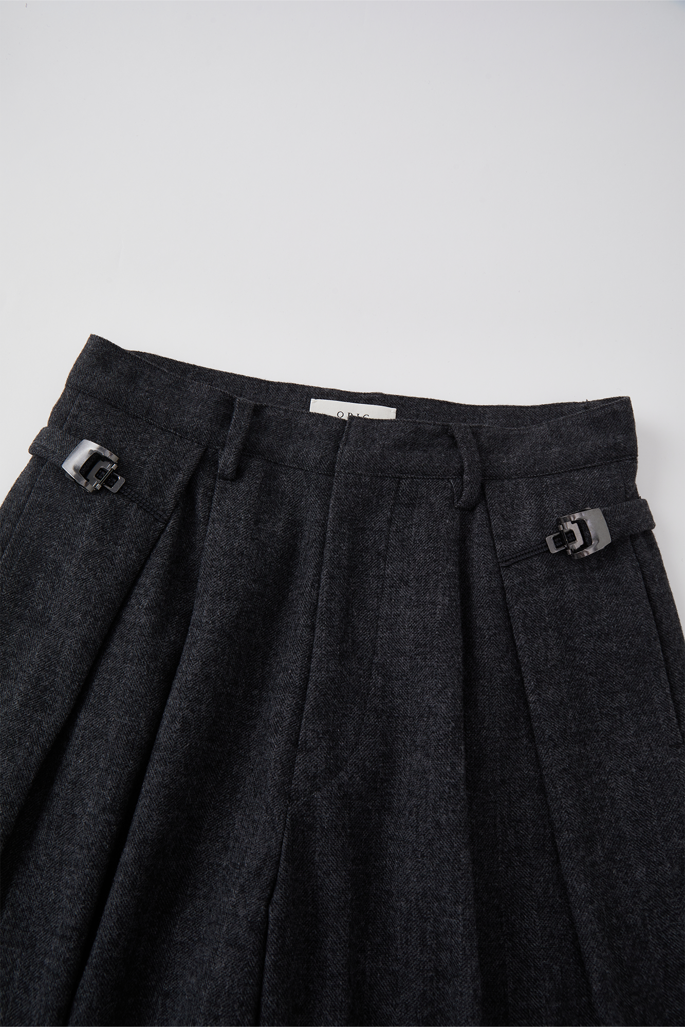 OPICLOTH Herringbone Pleated Wool-Blend Trousers